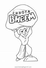 Bheem Chota Drawing Colouring Coloring Cartoon Pages Book Chhota Kids  sketch template