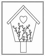 Premium Vector  Bird House Coloring Pages For Kids sketch template