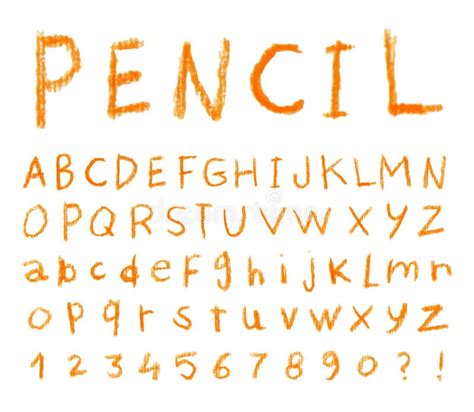 Pencil Font Hand Drawn. Vector Illustration Stock Vector - Illustration ...