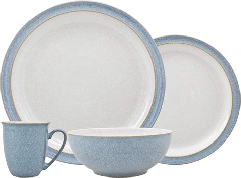 Denby Elements Blue 4 Piece Place Setting Set: Amazon.co.uk: Kitchen & Home