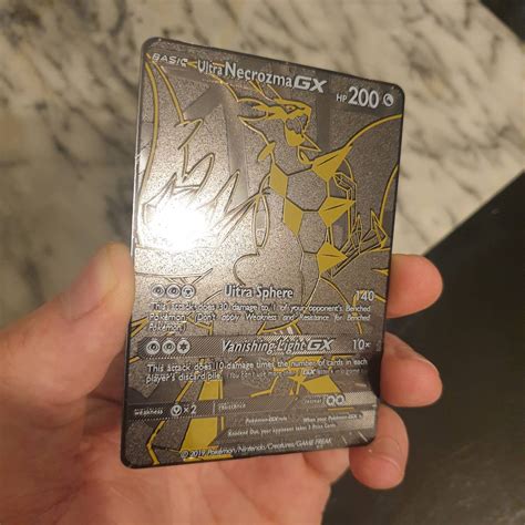 Black Necrozma GX METAL Pokemon Card 3d Mega Solgaleo Lunala | Etsy