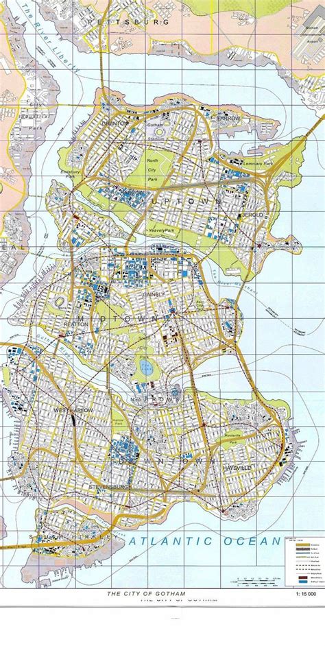 Official Map of Christopher Nolan's Gotham City The Dark Knight Trilogy ...