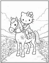 Hello Kitty Horse Riding Coloring Pages 🐎 Download Sheets sketch template