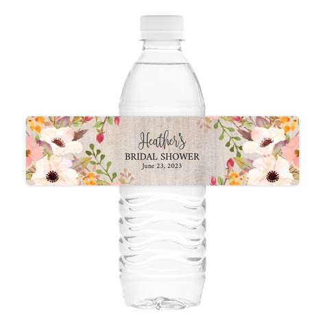 Rustic Floral Water Bottle Labels – Chicfetti