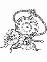 Pocket Watch Coloring Pages sketch template