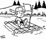 Boy On Raft Coloring Page  Download Print Or Color Online For Free sketch template