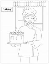 Female Baker Coloring Pages sketch template