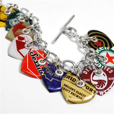 Recycled Jewelry Bottle Cap Charm Bracelet