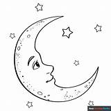 Crescent Moon Coloring Page  Easy Drawing Guides sketch template