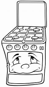Coloring Pages Gas Stove sketch template