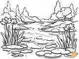 Ponds Coloring Page For Kids  Free Printable With Lily Pads And Koi Fish sketch template