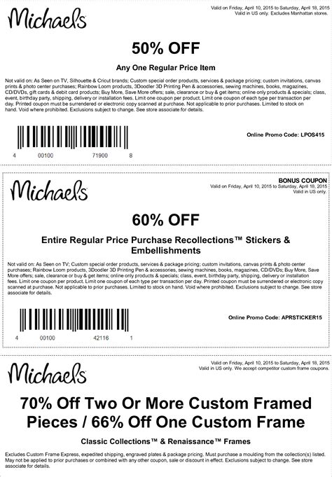 50% off a single item & more at Michaels, or online via promo code LPOS415 | Michaels coupon ...