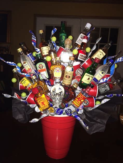 21st birthday alcohol bouquet | Diy christmas gifts for boyfriend, 21st ...