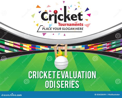 Colorful Cricket Tournament Banner Design Template Stock Vector ...