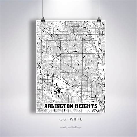 Arlington Heights Map Print Arlington Heights City Map | Etsy