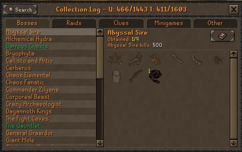 Loot from 500 abyssal sire : r/ironscape