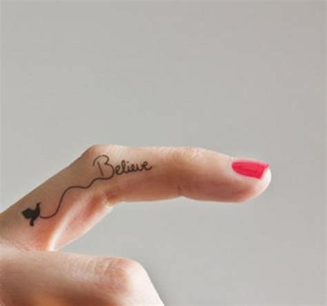 11 Mind Blowing Believe Finger Tattoos - Finger Tattoo Designs