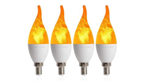 4 Pack LED Fire Flicker Flame Candelabra Light Bulb - YouTube