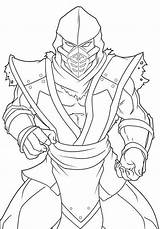 Coloring Mortal Zero Kombat Pages Sub Color Printable Kids Getcolorings  sketch template