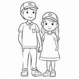 Boy And Girl Coloring Pages sketch template