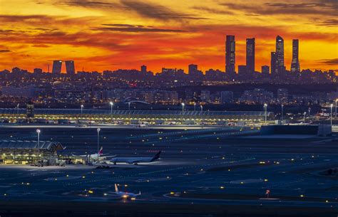 Madrid skyline at sunset, Madrid, Spain | From down to top: … | Flickr