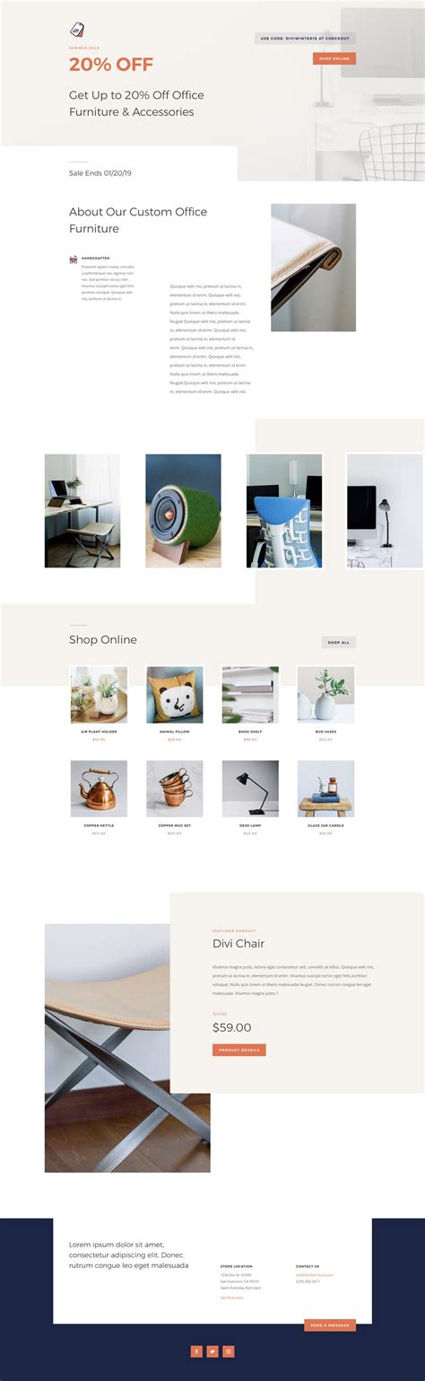 Get a FREE Furniture Store Layout Pack for Divi