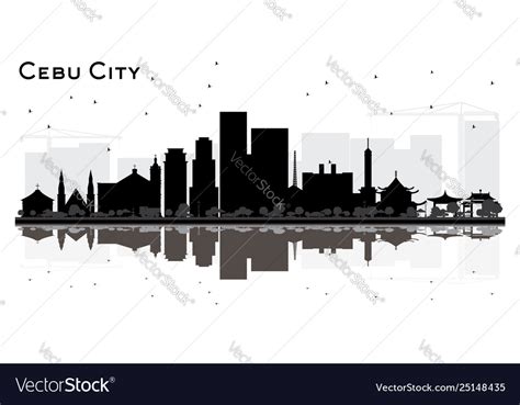 Cebu city philippines skyline silhouette Vector Image