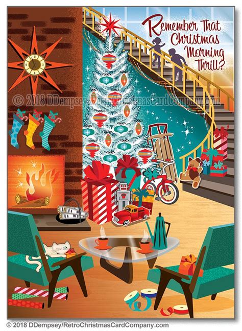 Mid-Century Christmas Morning Christmas Cards | Christmas prints, Retro ...