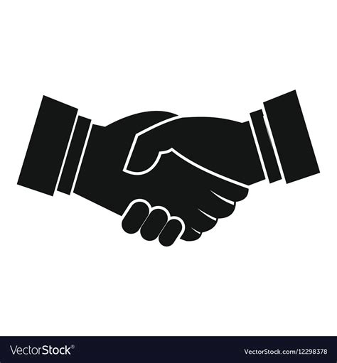 Handshake icon simple style Royalty Free Vector Image