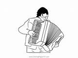 Man Playing Accordion Coloring Page For Kids  Free Printable sketch template