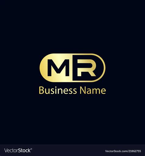 Initial letter mr logo template design Royalty Free Vector