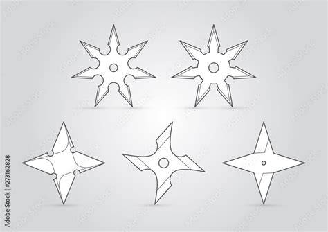 Various types of vector ninja throwing stars Stock Vector | Adobe Stock