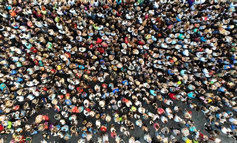 People Crowd, Aerial, Top View Stock Photo - Image of congress, group: 159135810