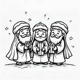 Three Wise Men Coloring Page Stock Illustration  Of sketch template