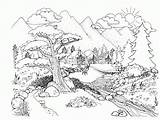 Landscape Coloring Pages Printable sketch template
