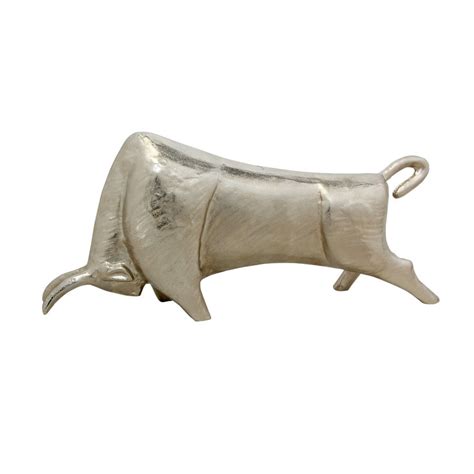 Silver Bull Sculpture - Scout & Nimble