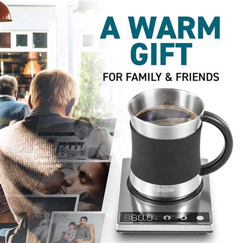 COSORI Coffee Mug Warmer & Mug Set Touch Tech & LED Backlit Display Electric 24Watt Beverage Cup ...