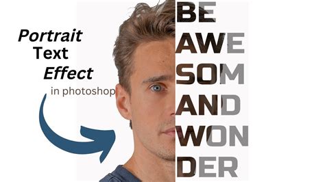 How to Create Text portrait effect in photoshop // portrait text effect ...