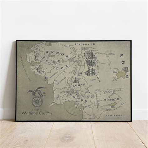 Tolkien Middle Earth Map Green Middle Earth Second Age Map Lord of the ...