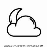 Partly Cloudy Night Coloring Pages For Kids  Free sketch template