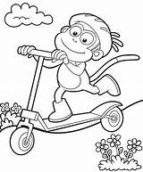 Scooter Coloring Pages Sports Boy Kids Worksheet Worksheets Education  sketch template