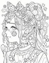 Decora Girl Cute Coloring Page  Adult coloring pages sketch template