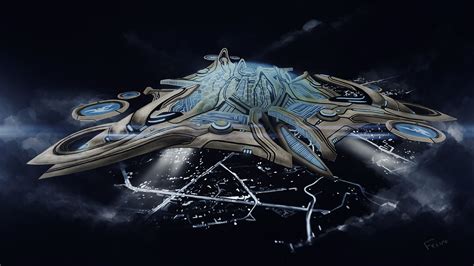 Protoss Mothership by felipevzsouza on @DeviantArt | Starcraft, Spaceship art, Futuristic art