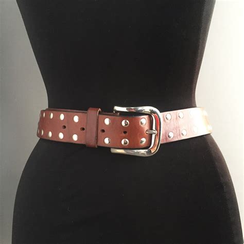 chunky leather studded belt