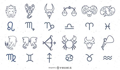 Set Of 12 Zodiac Signs Vector Graphic Vector Download