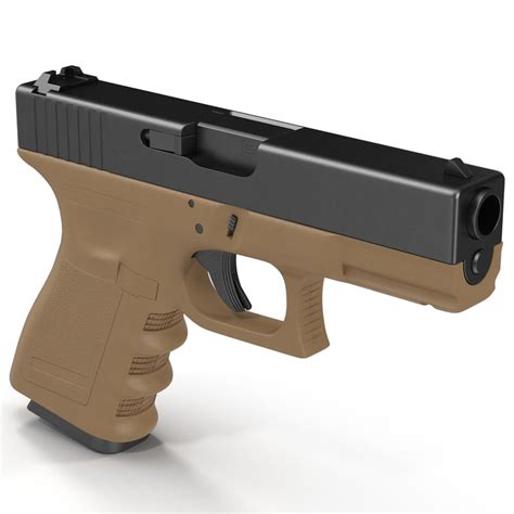 3d model of compact pistol glock 19