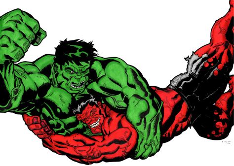 Green Hulk vs. Red Hulk by ashedgreg on DeviantArt