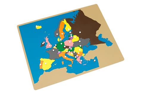 Montessori Materials: Puzzle Map of Europe (Premium Quality)
