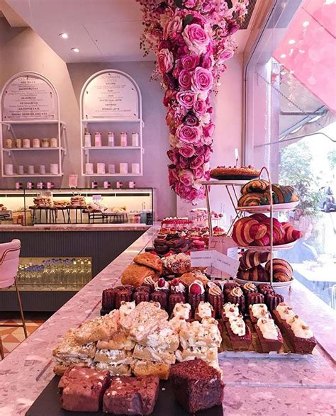 Elan, London | Pink cafe, Cafe interior design, Bakery shop design