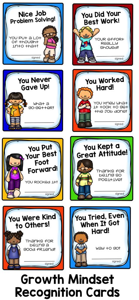 Growth Mindset Recognition Cards: Honor the positive things your students are doing! $ Student ...